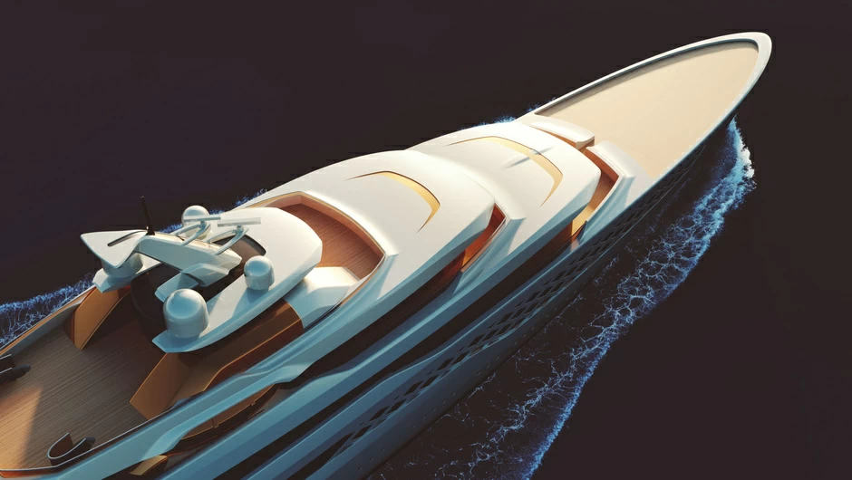 荷兰斐帝星Feadship108米超级游艇俯瞰图