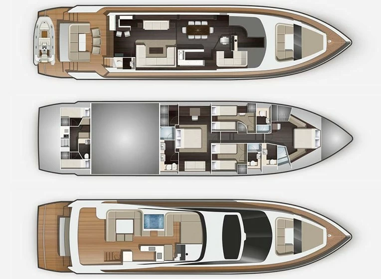 卡帝尔（Galeon）780Crystal飞桥游艇设计图