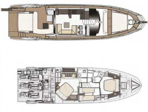 阿兹慕(Azimut)S6二手游艇布局图