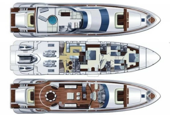 30.75米阿兹慕(Azimut)98Leonardo游艇布局图