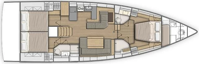 16米博纳多（Beneteau）遨享仕51.1远洋帆船布局图1