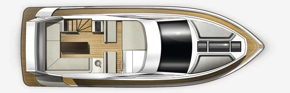 12米卡帝尔（Galeon）420飞桥游艇布局图1