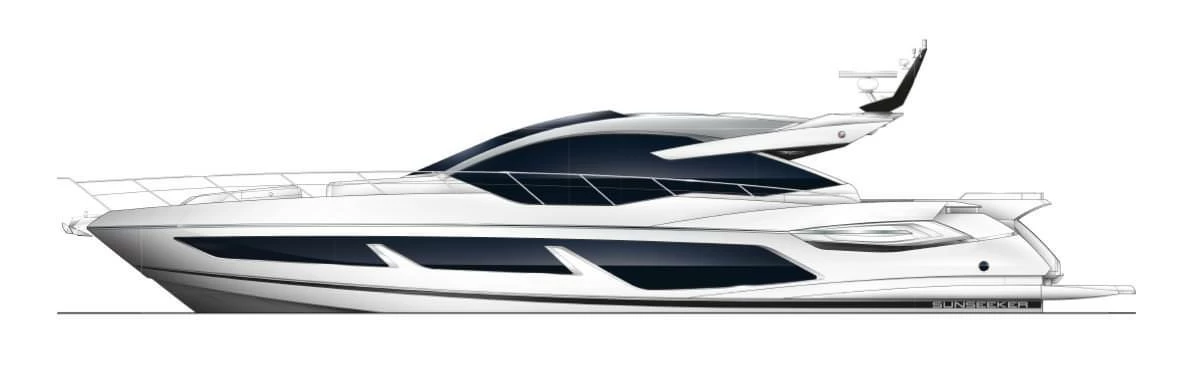 英国圣汐（Sunseeker）Predator74私人运动游艇布局图