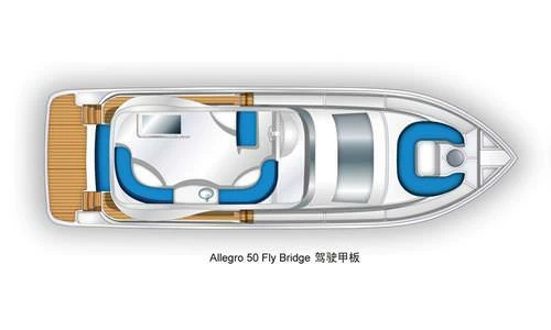 15米爱莱格（Allegro）50私人飞桥游艇布局图1