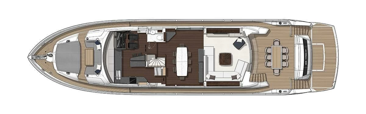 26米圣汐(Sunseeker)88豪华飞桥游艇布局图