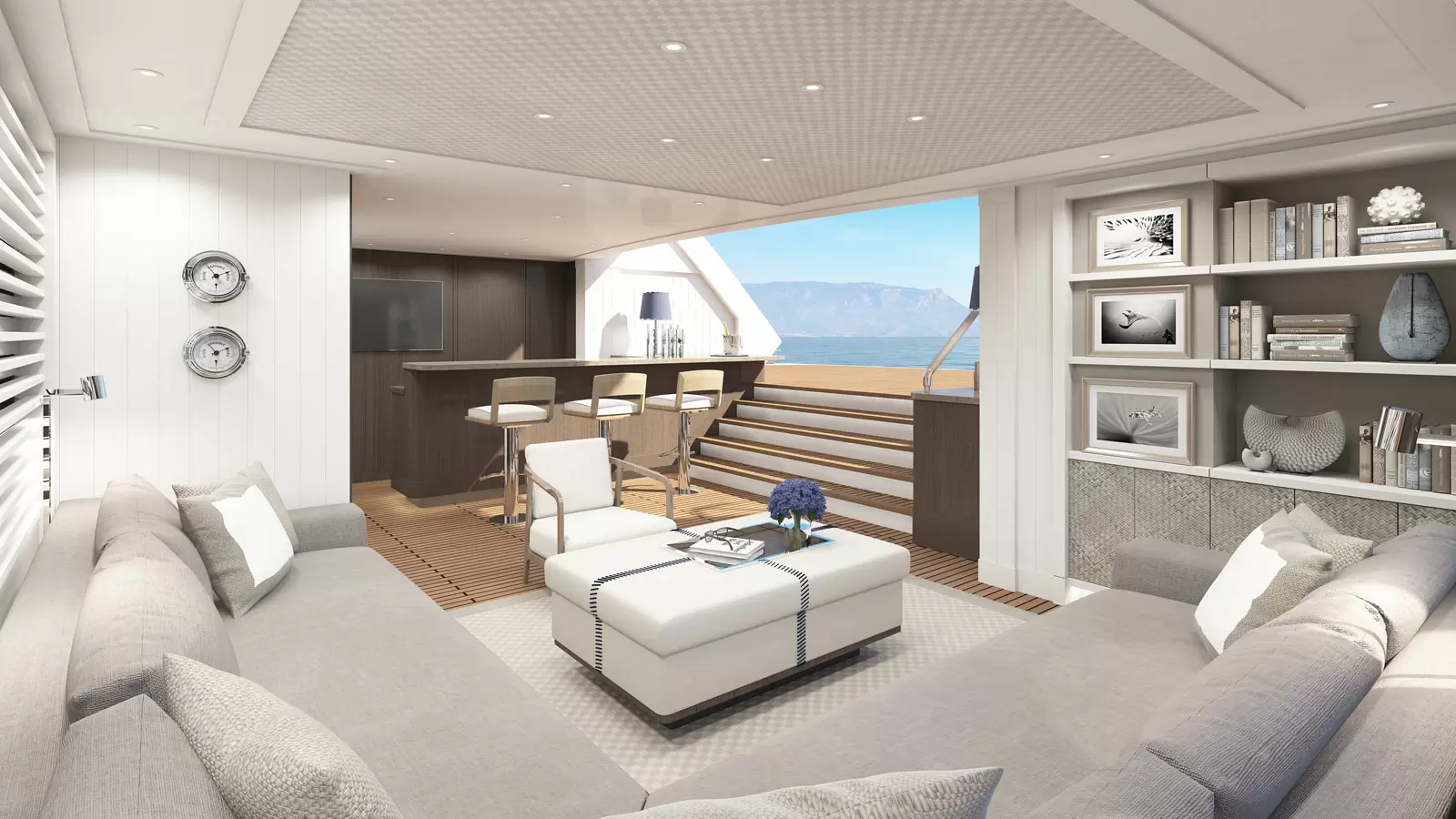 56米Heesen Akira号巨型游艇甲板休闲区