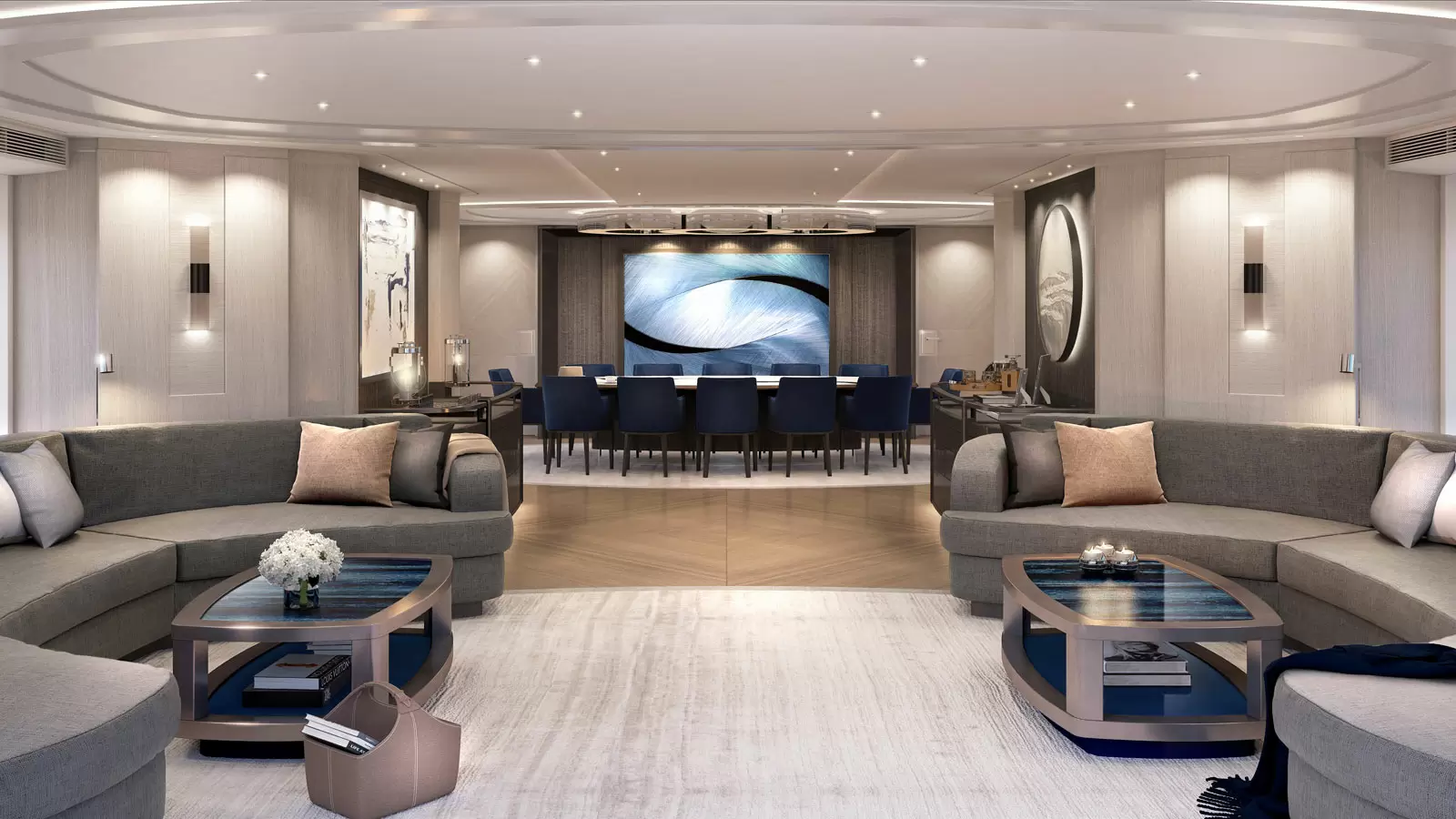 56米Heesen Akira号巨型游艇沙龙区