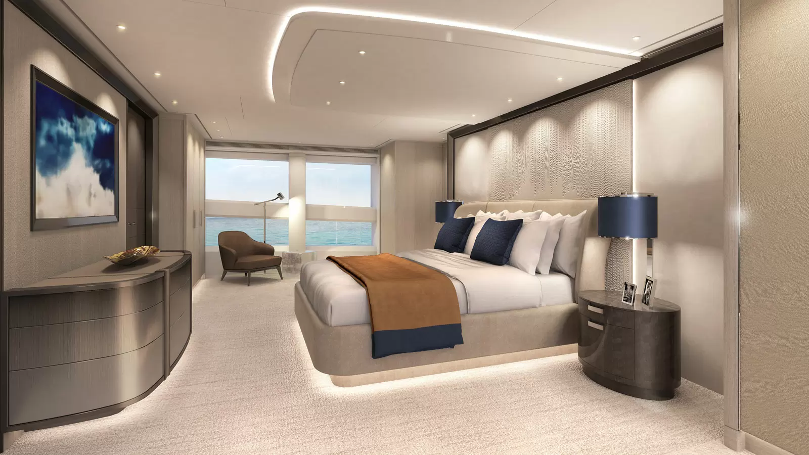 56米Heesen Akira号巨型游艇客舱