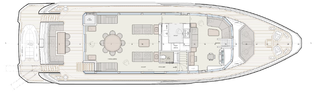 27米东海(Kingship)Discovery90飞桥游艇布局图