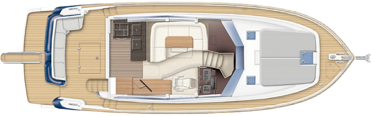 阿兹慕(Azimut)Magellano43飞桥游艇布局图1