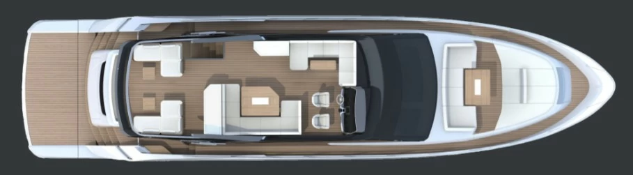 菲尔兰（Fairline）Squadron68飞桥游艇布局图1