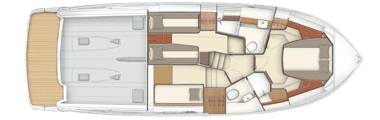 阿兹慕(Azimut)Magellano43飞桥游艇布局图2