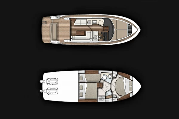 卡帝尔（Galeon）390HTC运动游艇布局图