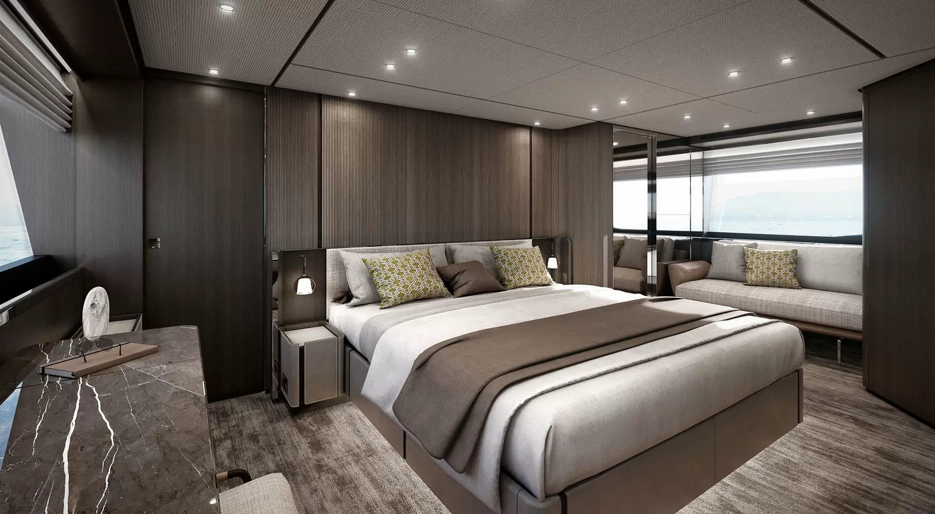 法拉帝(Ferretti)860飞桥游艇卧室