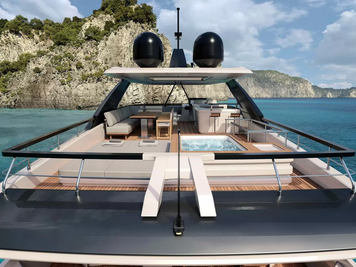法拉帝(Ferretti)860游艇飞桥区