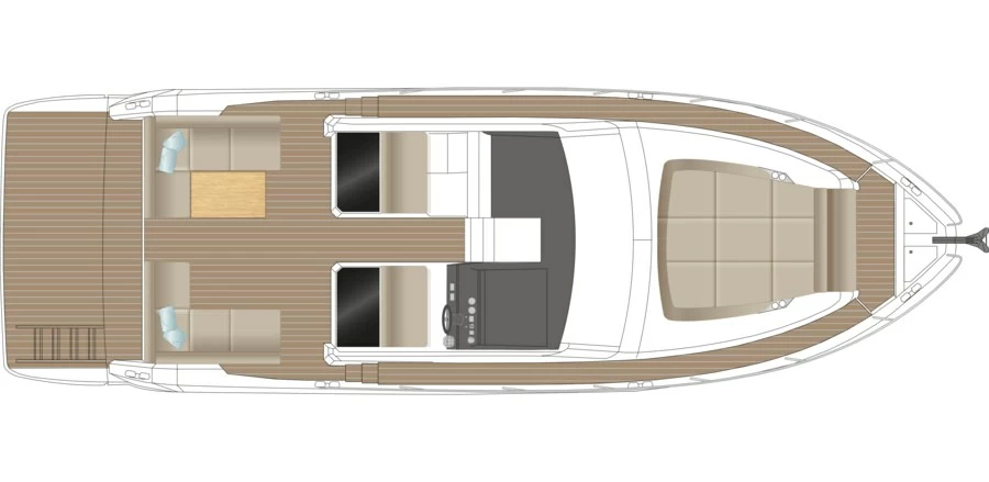 西莱(Sealine)S430开放式运动游艇布局图2