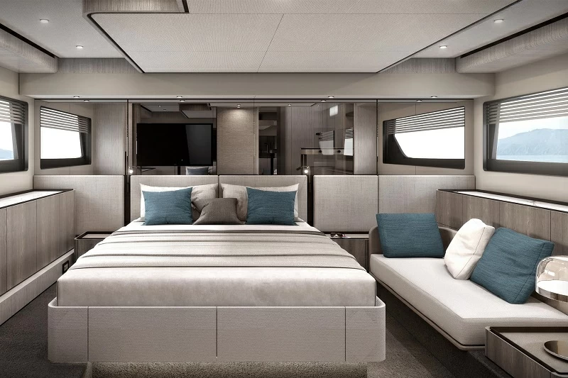 18米法拉帝(Ferretti)580飞桥游艇客舱