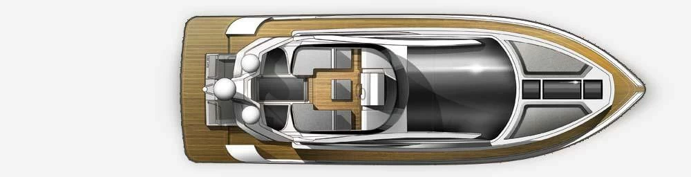 13米卡帝尔（Galeon）430Skydeck运动飞桥游艇布局图2