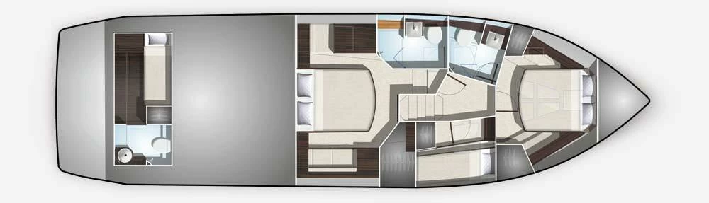 卡帝尔(Galeon)510Skydeck运动游艇布局图