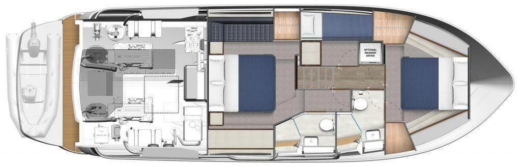 里维埃拉（Riviera）4600私人运动游艇布局图2