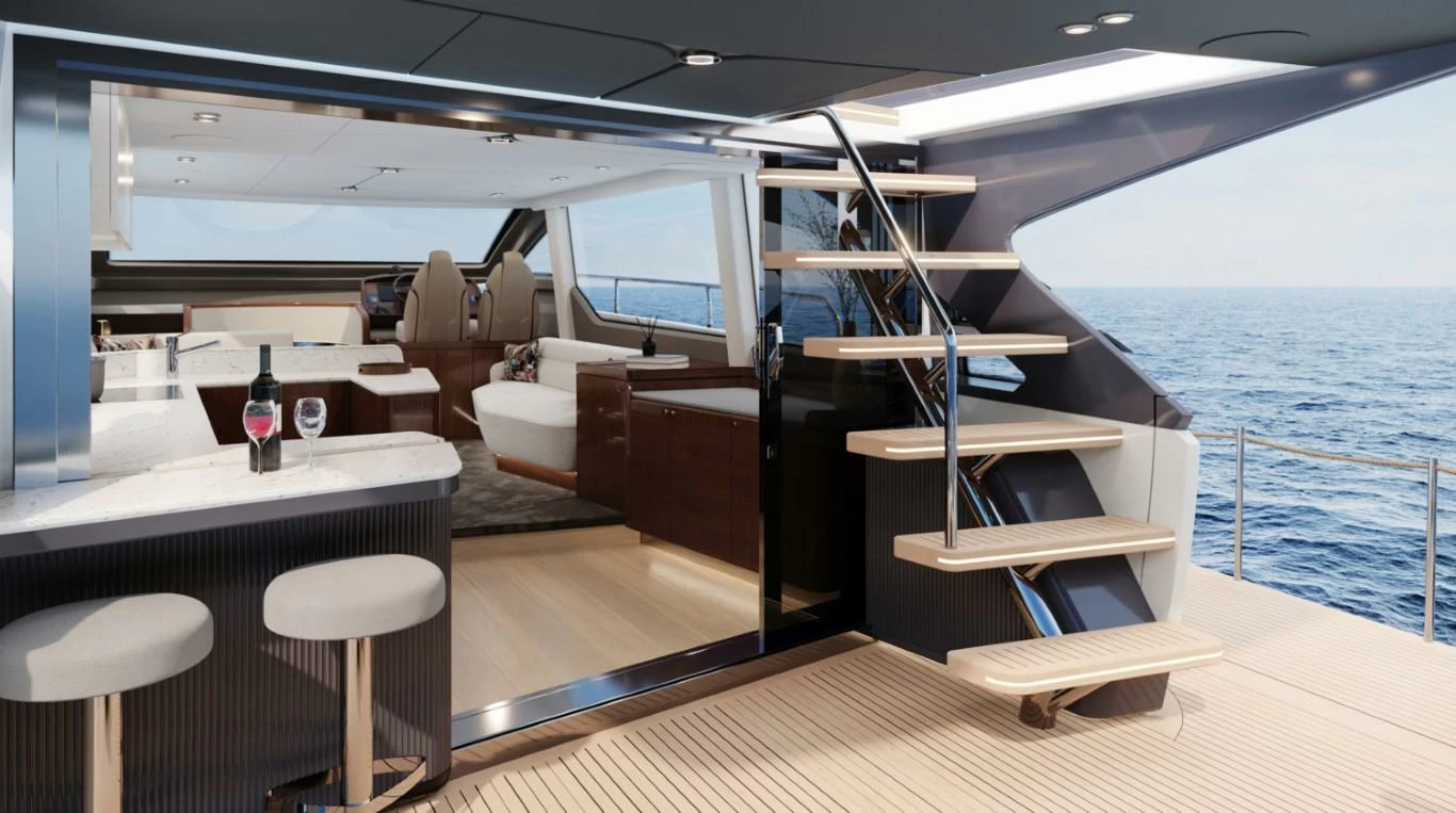 菲尔兰（Fairline）Squadron58飞桥游艇吧台