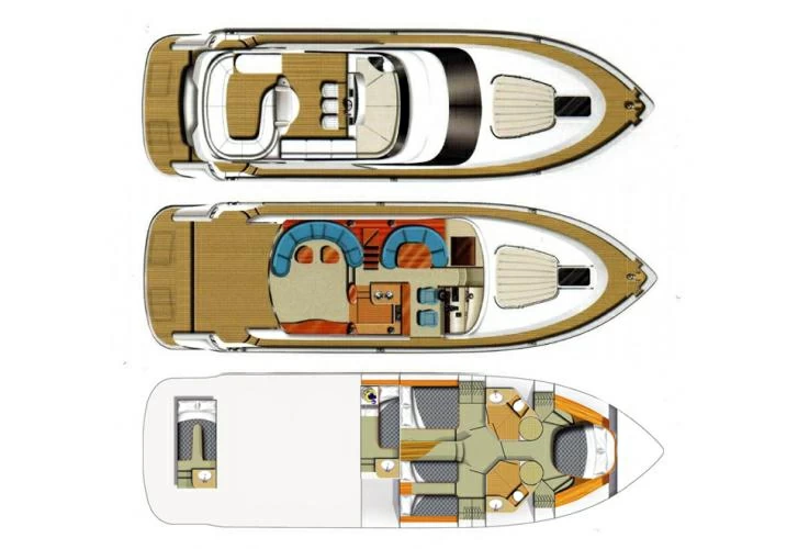 菲尔兰（Fairline）Squadron58飞桥游艇布局图