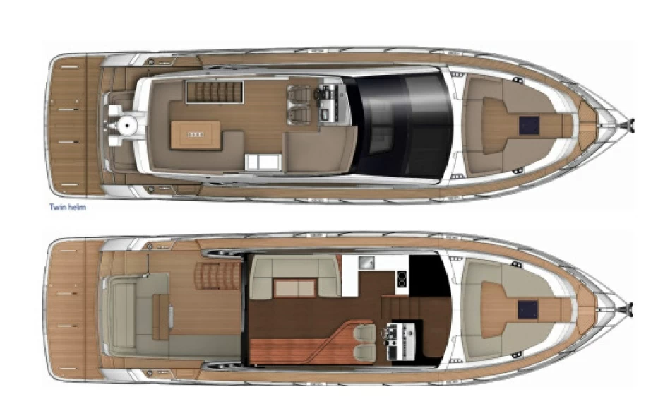 菲尔兰（Fairline）Squadron53飞桥游艇布局图