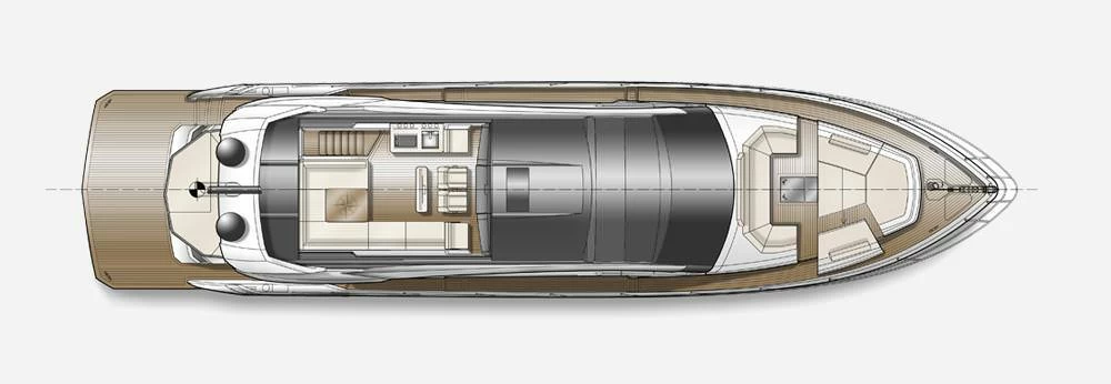 卡帝尔（Galeon）700Skydeck豪华游艇布局图1