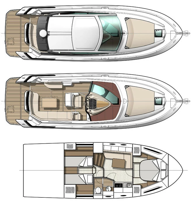 博纳多(Beneteau)GT40运动游艇布局图