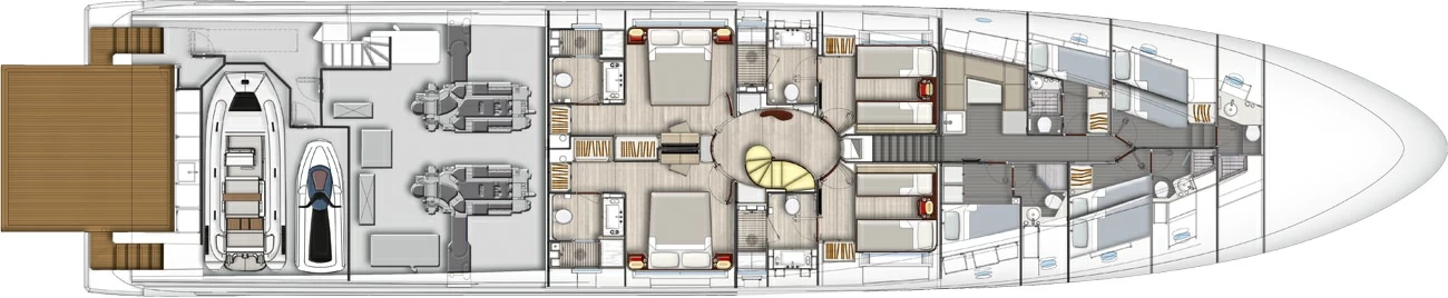 阿兹慕(Azimut)Grande 35M飞桥游艇布局图2