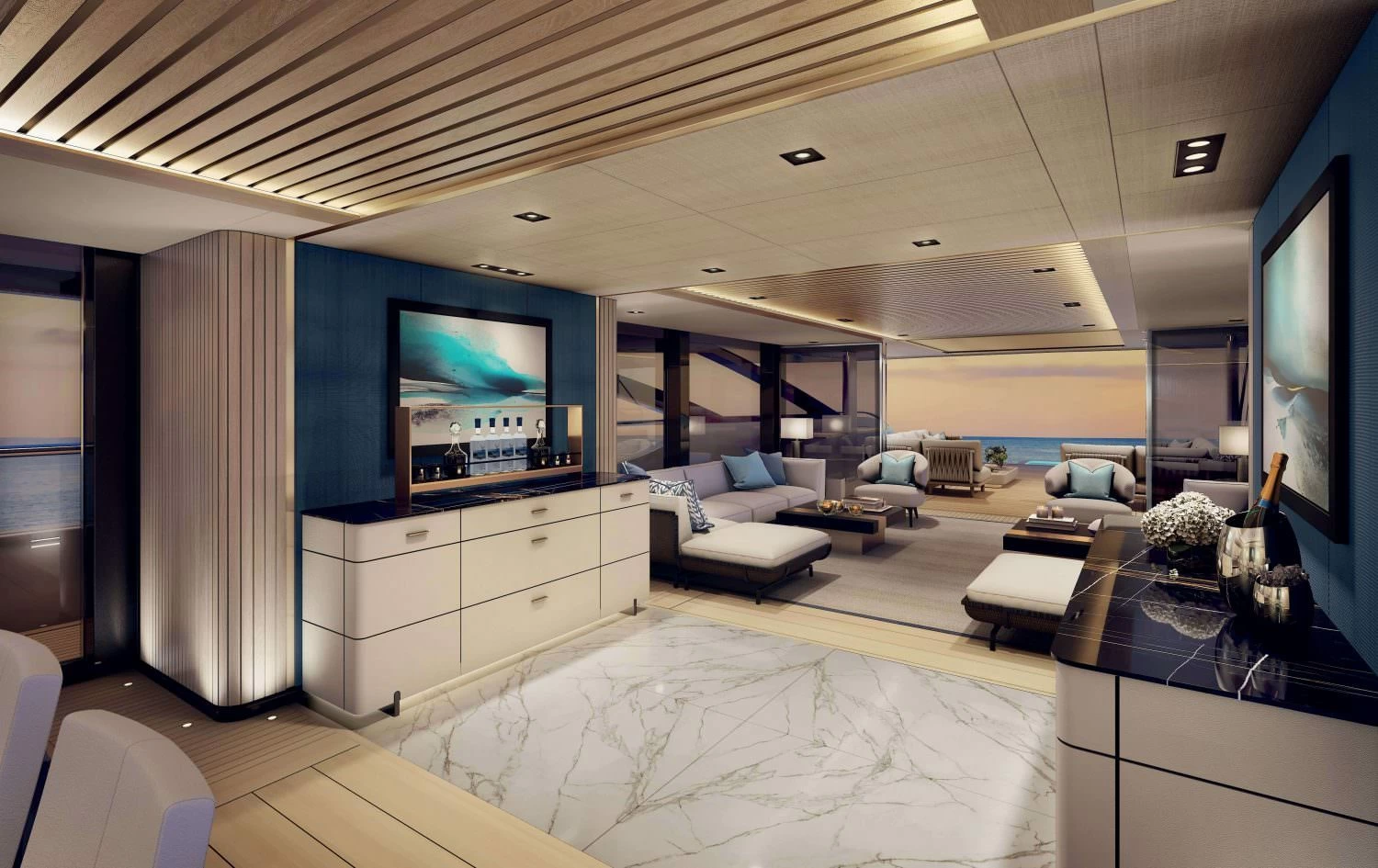 贝尼蒂（Benetti）B.Now 50M超级游艇内部布局