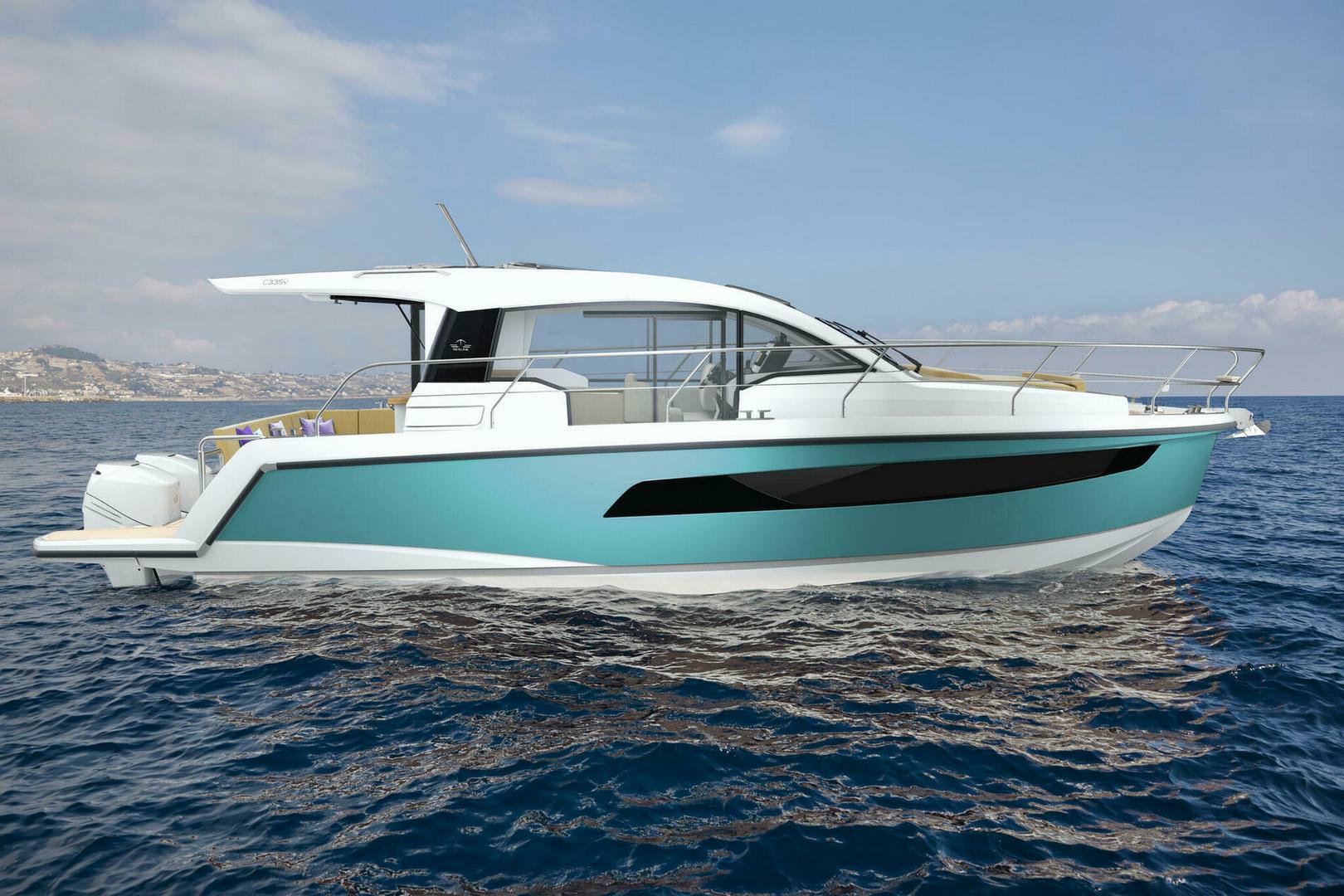 11米运动游艇：西莱Sealine C335V游艇，现代美学设计