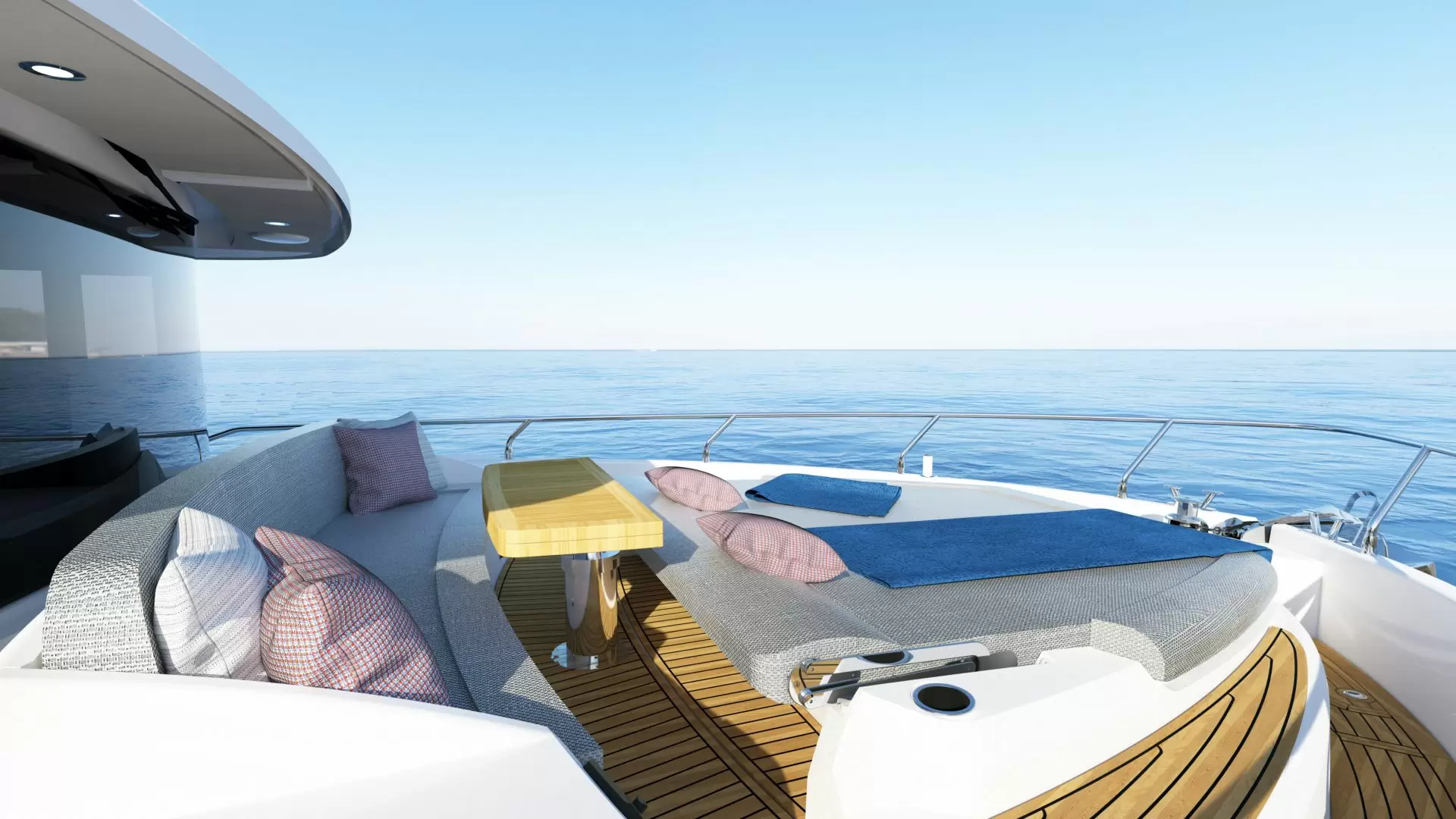 雅舶仕（Absolute）Navetta53豪华飞桥游艇前甲板座位区