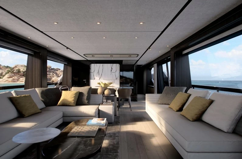 法拉帝（Ferretti）940豪华飞桥游艇会客厅