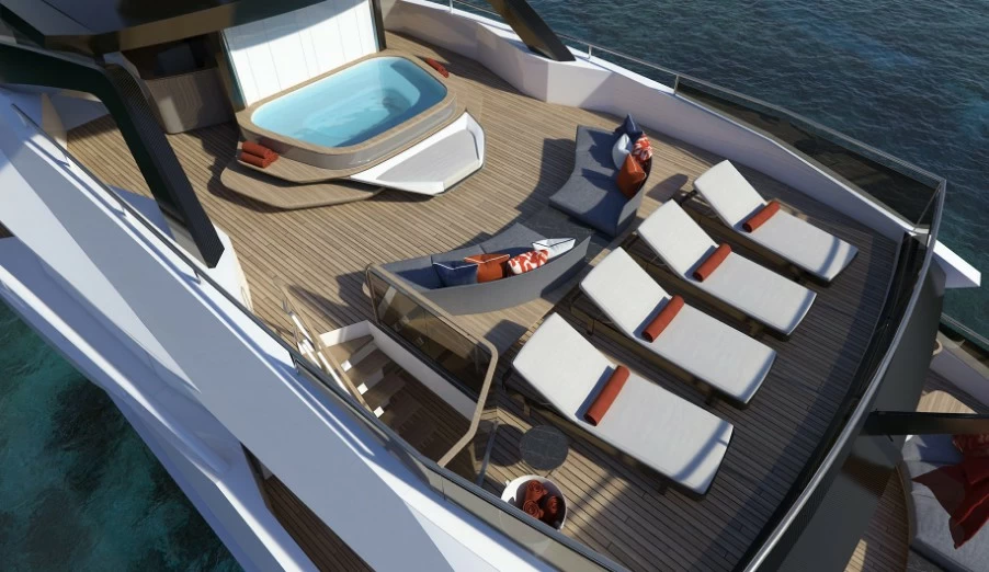 圣汐克（Sunseeker）50M Ocean超级探险游艇顶层甲板