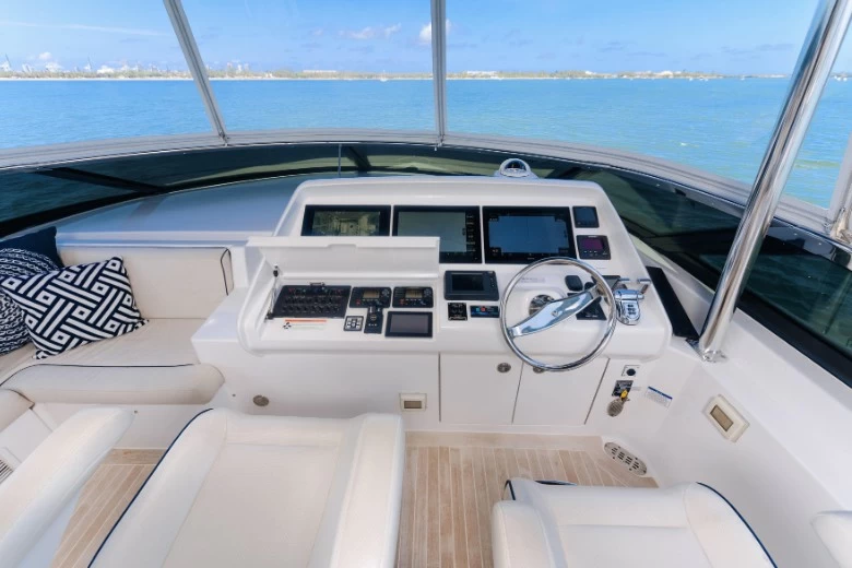 哈特雷斯（Hatteras）M75 Panacera二手飞桥游艇飞桥驾驶区